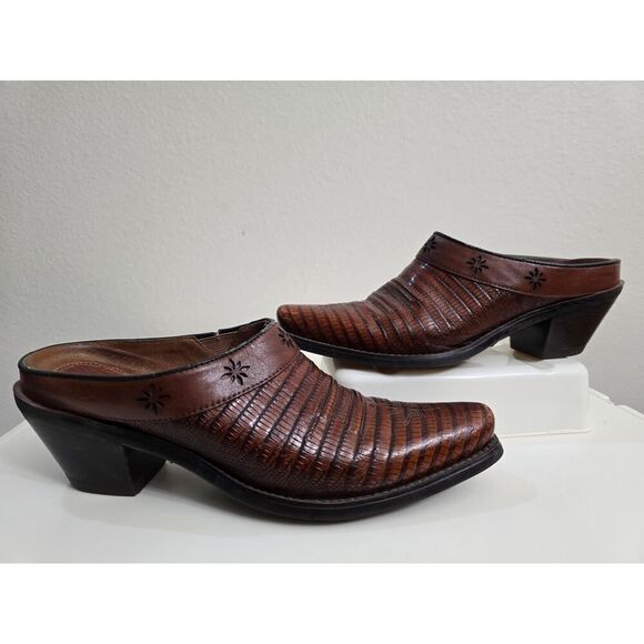 ARIAT Dessert Stars Moc Cognac Leather Cowboy Western Clogs Mules #13397 Size 8B - Picture 1 of 8
